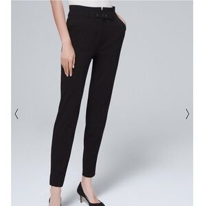 WHBM ‘The Tapered Ankle’ pants high waist built in grommet belt 6L NWT